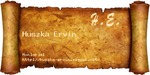 Huszka Ervin névjegykártya
