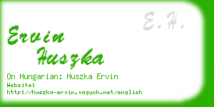 ervin huszka business card
